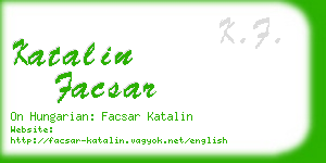 katalin facsar business card